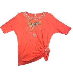 Lanna Rogers Hand Painted Women's Top M/L Original Art Palm Desert USA